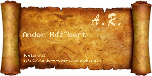 Andor Róbert névjegykártya